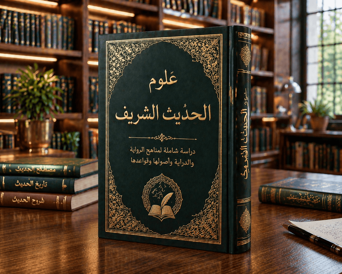 Luxurious Arabic academic study setting